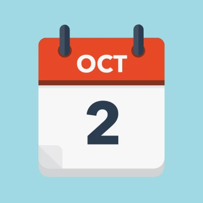 Calendar icon showing 2nd October