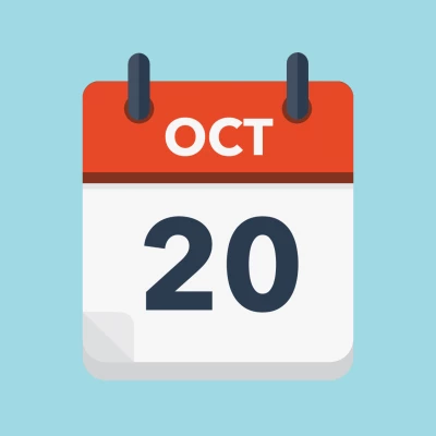 Calendar icon showing 20th October